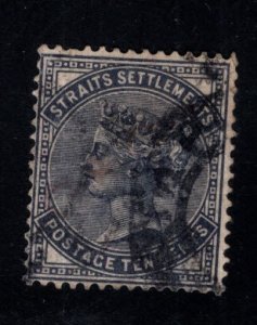 Straits Settlements Scott 51  Used 1882 Queen Victoria CA wmk