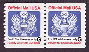 O152 Official Mail mint coil pair