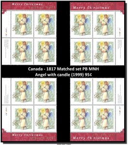 Canada - 1817 Matched set PB MNH - Angel with candle (1999) 95¢