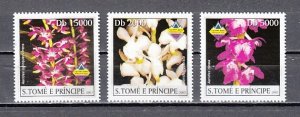 St. Thomas, 2003 issue. Orchids set of 3.