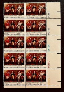 1977 Surrender at Saratoga Plate Block of 10 13c Postage Stamps, Sc#1728, MNH,OH