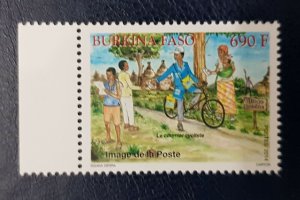 BURKINA FASO 2014 IMAGE DE LA POSTE VELO BICYCLE FACTEUR POSTMAN POST RARE MNH