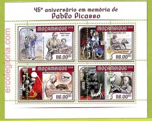 B0587 - MOCAMBIQUE - MISPERF ERROR Stamp Sheet - 2018 - Art, Pablo Picasso-