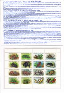 Christmas Island 1988 MNH Scott #211a Sheet of 16 Wildlife snake, turtle, bat