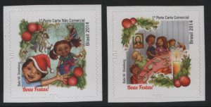 Brazil 2014 MNH Sc 3289-3290 Children, Family dinner Christmas Set