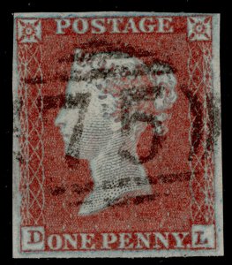 GB QV SG8, 1d red-brown, FINE USED. Cat £35. DL 