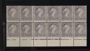 Canada #29vi Mint Fine+ Never Hinged Bottom Plate Imprint Block Of Twelve