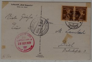 Switzerland Zeppelin card 28.9.29 boardpost