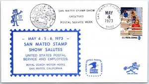 US SPECIAL EVENT CACHET COVER SAN MATEO STAMP SHOW SALUTES USPS & EMPLOYEES 73