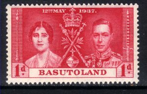 Basutoland 1937 KGV1 1d Scarlet Coronation Umm SG 15 ( D824 )