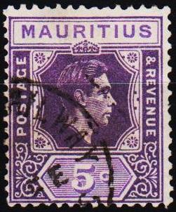 Mauritius. 1938 5c S.G.255a Fine Used