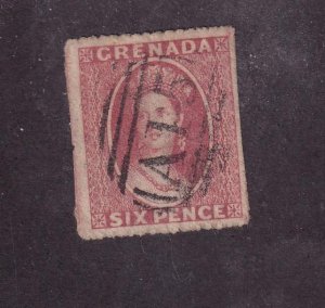 GRENADA # 5a VF-LIGHT USED 6p QUEEN VICTORIA CAT VALUE $275