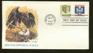 1983 Washington DC - Official Mail Stamp - Spanish Imperial Eagle- Fleetwood FDC
