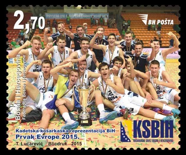 BOSNIA & HERZEGOVINA/2015, The cadet basketball team European Champion, MNH