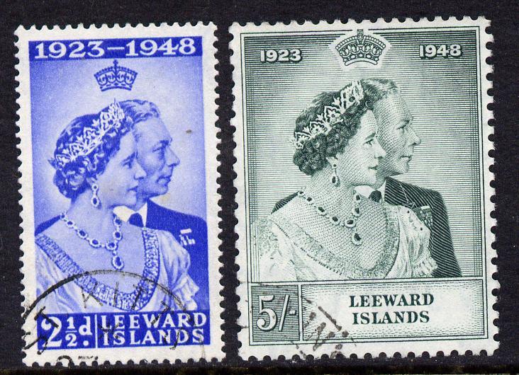 Leeward Islands 1949 KG6 Royal Silver Wedding set of 2 cd...