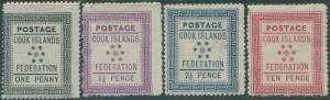 Cook Islands 1892 SG1-4 White paper set MNH