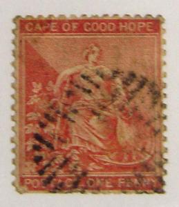 B225 Cape of Good Hope 16 1p rose U cv $25.00