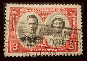 Canada. Used postage stamp from 1939, depicting King George VI and Queen...