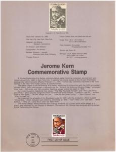 US #2110 Jerome Kern USPS Souvenir Page