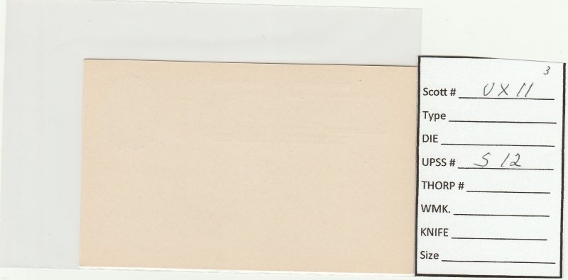 Scott# UX11   1 US Postal Card