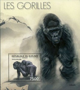 Gorillas Stamp Gorilla Gorilla Wild Animal Fauna S/S MNH #2852 / Bl.294