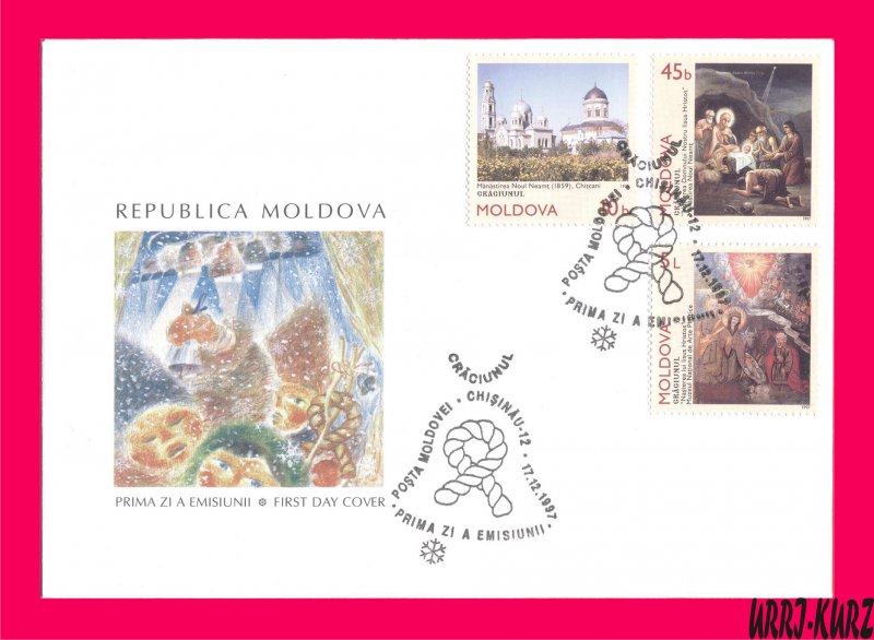 MOLDOVA 1997 Religion Holydays Christmas Art Paintings Icons Church Sc247-49 FDC