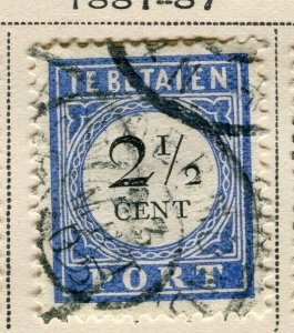 NETHERLANDS; 1881 early classic Postage Due issue fine used 2.5c. value