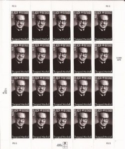 US Stamp 2002 Black Heritage, Thurgood Marshall - 20 Stamp Sheet #3746