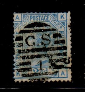 Great Britain Sc 68, pl 19 1880 2 1/2 d ultra Victoria stamp used