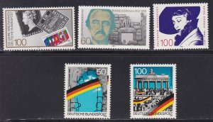 Germany # 1614-1618, Complete Commemorative Sets Issued in 1990, NH, 1/2 Cat.