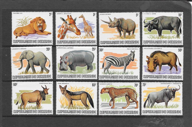 BURUNDI -  CLEARANCE #589-600 ANIMALS (MISSING THE HIGH VALUE) MNH