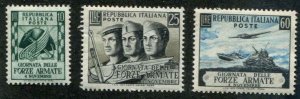 Italy SC# 613-5 Salior, Soldier and Aviartor MNH SCV $8.00