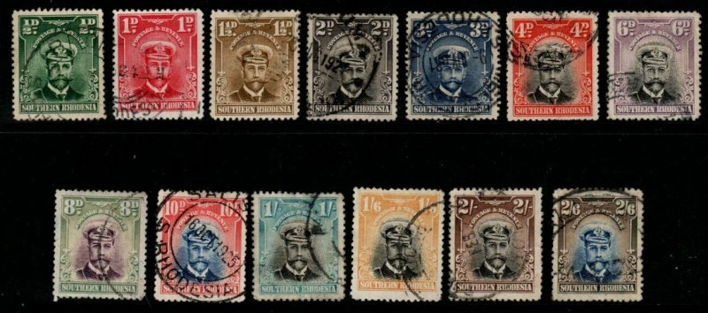 SOUTHERN RHODESIA SG1/13 1924-9 DEFINITIVE SET TO 2/6 FINE USED