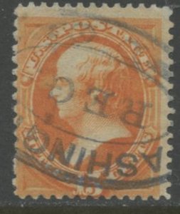 US Sc#189 1879 15c Webster Red Orange with Secret Mark ABN Printing Used