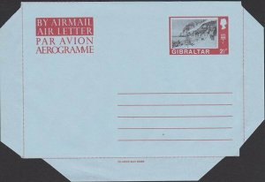 GIBRALTAR QE 2½p Promenade view aerogramme fine unused......................J922