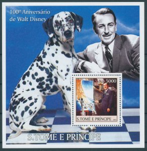 Walt Disney Stamps Sao Tome & Principe 2003 MNH Dogs Dalmatians People 1v S/S