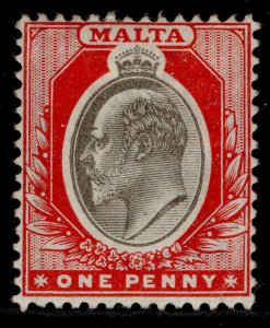 MALTA EDVII SG39, 1d blackish brown & red, M MINT. Cat £15. 