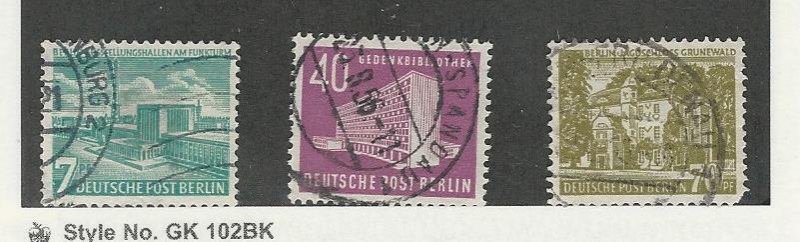 Germany - Berlin, Postage Stamp, #9N108-9N110 Used, 1954