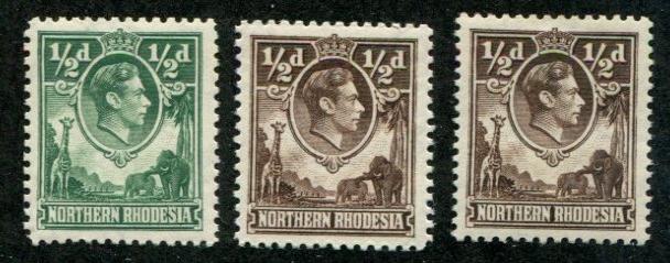 Northern Rhodesia SC# 25, 26, 26a George VI MNH/MNH/MH