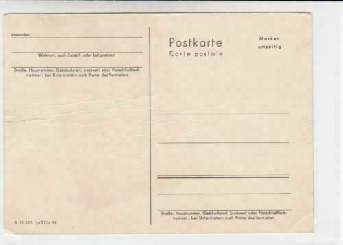 germany ddr leipziger messe 1959 railway slogan stamps card creased  r19686 