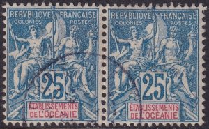French Polynesia 1900 Sc 12 pair used
