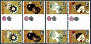 Swaziland 317-320 gutter,MNH.Michel 310-313. Handicraft 1979.Sisal bowls,Pots,