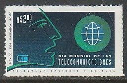 MEXICO 1867, WORLD TELECOMMUNICATIONS DAY. MINT, NEVER HINGED. VF.