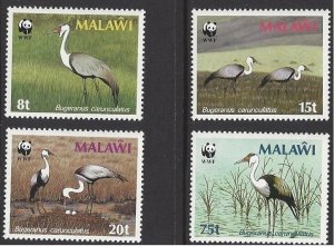Malawi #494-7 MNH set, WWF cranes, issued 1987