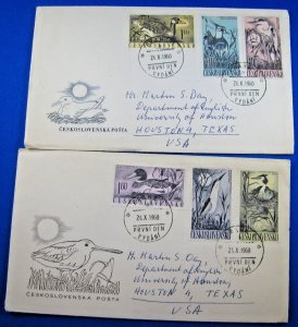 CZECHOSLOVAKIA - SET OF 2 1960 FDCs - SCOTT #1007-1012     (GG-C2)