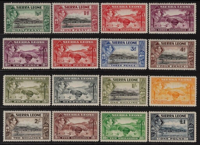 SIERRA LEONE 1938 KGVI Pic set ½d - £1. MNH **.