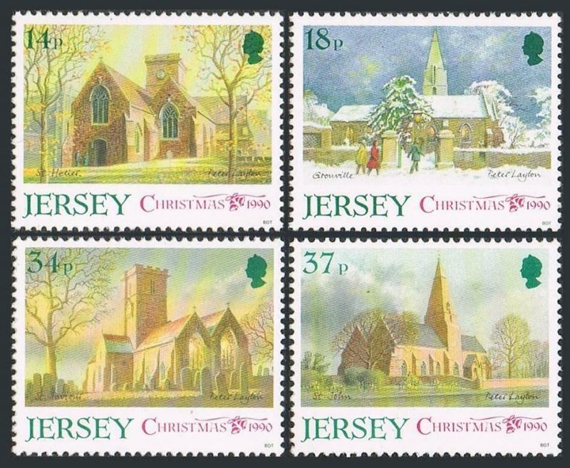 Jersey 549-552,MNH.Michel 529-532. Christmas 1990.Parish Churches.