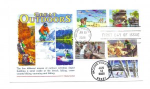 5475-79  Five Great Outdoors on one Panda Cachets FDC