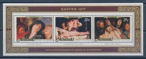 [116513] Aitutaki 1977 Easter Art paintings Souvenir Sheet MNH