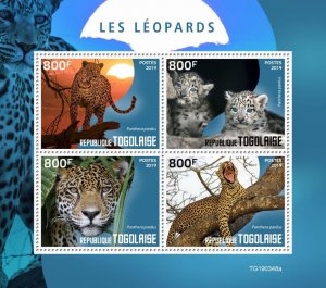 Togo 2019 MNH Wild Animals Stamps Leopards Big Cats Leopard 4v M/S